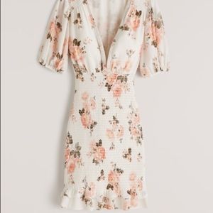 Abercrombie & Fitch Flower Smocked Waist Mini Dress size L